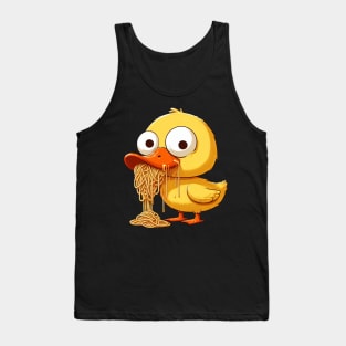 Cute Duck Clumsy Spaghetti Lover Tank Top